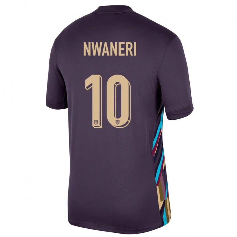 Danxen Mænd England Ethan Nwaneri #10 Mørk Rosin Udebane Spillertrøjer 24-26 Trøje T-Shirt