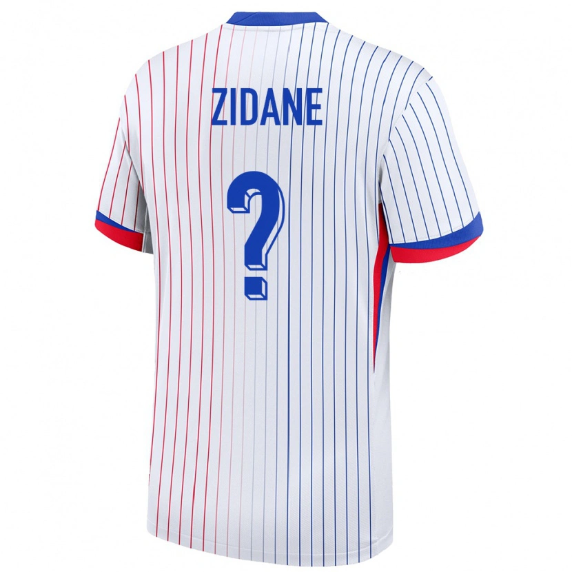 Danxen Mænd Frankrig Elyaz Zidane #0 Hvid Udebane Spillertrøjer 24-26 Trøje T-Shirt