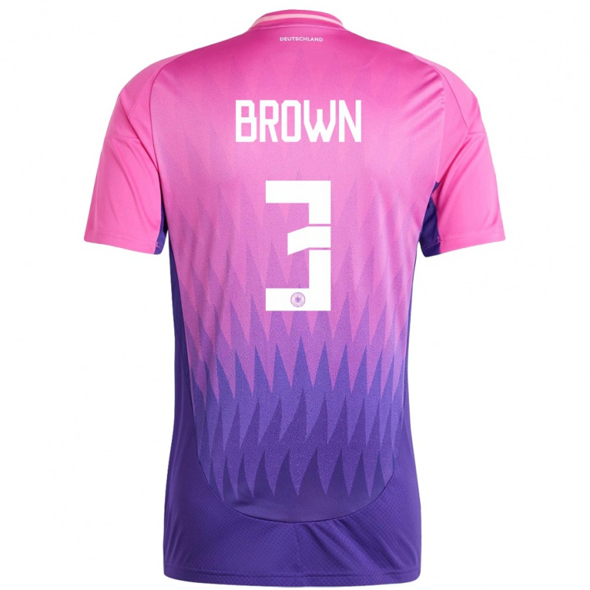 Danxen Mænd Tyskland Nathaniel Brown #3 Pink Lilla Udebane Spillertrøjer 24-26 Trøje T-Shirt