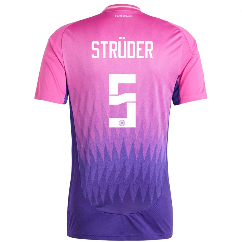 Danxen Mænd Tyskland Mika Strüder #5 Pink Lilla Udebane Spillertrøjer 24-26 Trøje T-Shirt