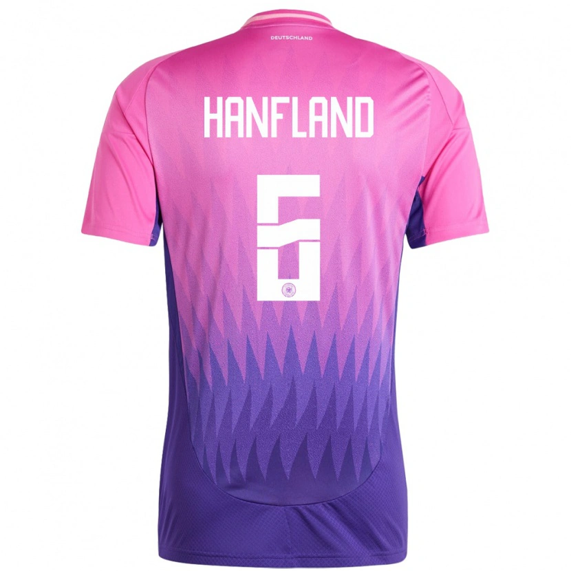 Danxen Mænd Tyskland Paul Hanfland #6 Pink Lilla Udebane Spillertrøjer 24-26 Trøje T-Shirt