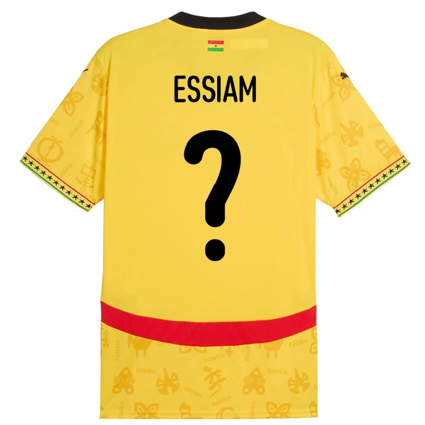 Danxen Mænd Ghana Emmanuel Essiam #0 Gul Udebane Spillertrøjer 24-26 Trøje T-Shirt