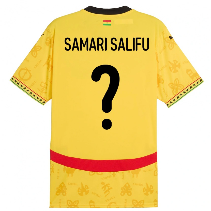 Danxen Mænd Ghana Abass Samari Salifu #0 Gul Udebane Spillertrøjer 24-26 Trøje T-Shirt