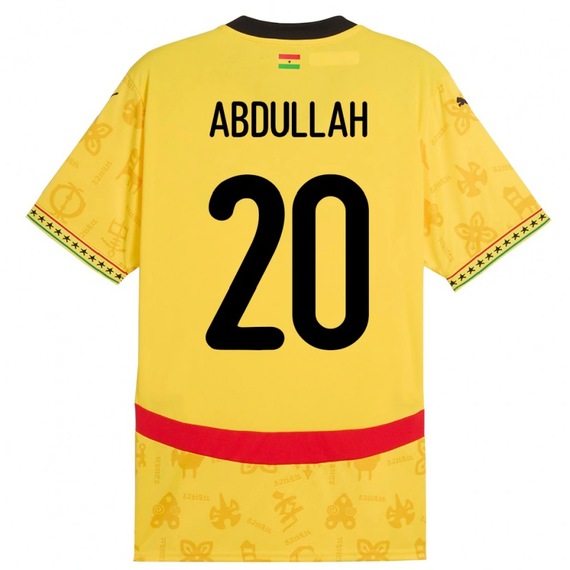 Danxen Mænd Ghana Razak Abdullah #20 Gul Udebane Spillertrøjer 24-26 Trøje T-Shirt