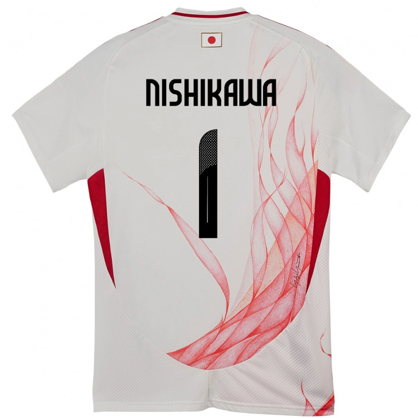 Danxen Mænd Japan Genki Nishikawa #1 Hvid Udebane Spillertrøjer 24-26 Trøje T-Shirt