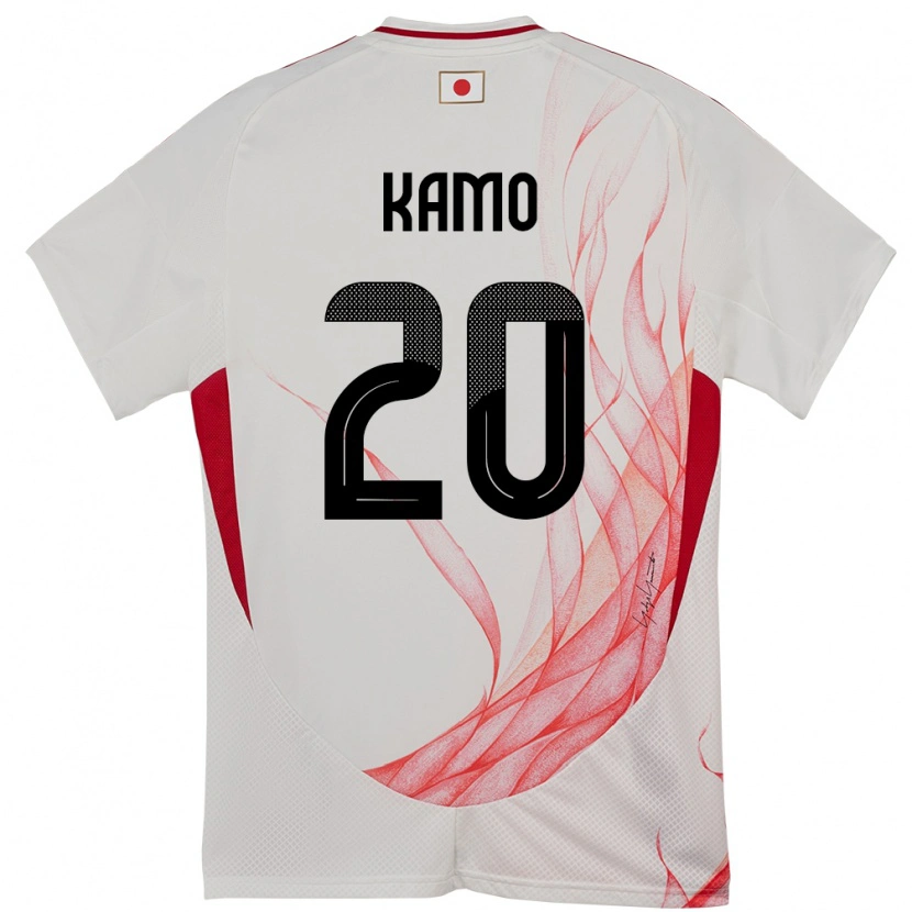 Danxen Mænd Japan Yuito Kamo #20 Hvid Udebane Spillertrøjer 24-26 Trøje T-Shirt