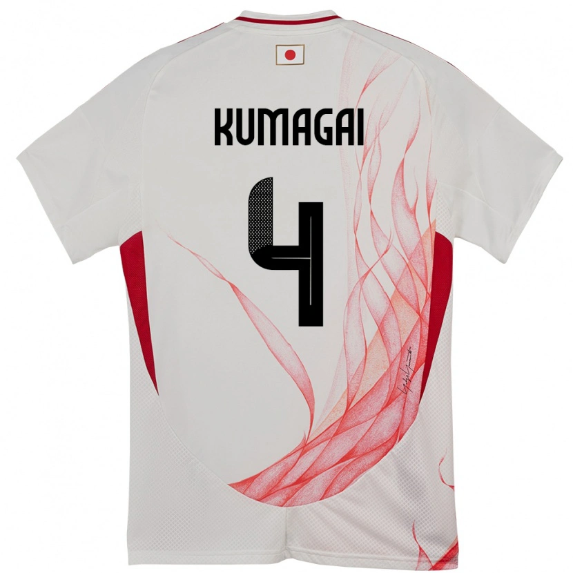 Danxen Mænd Japan Saki Kumagai #4 Hvid Udebane Spillertrøjer 24-26 Trøje T-Shirt