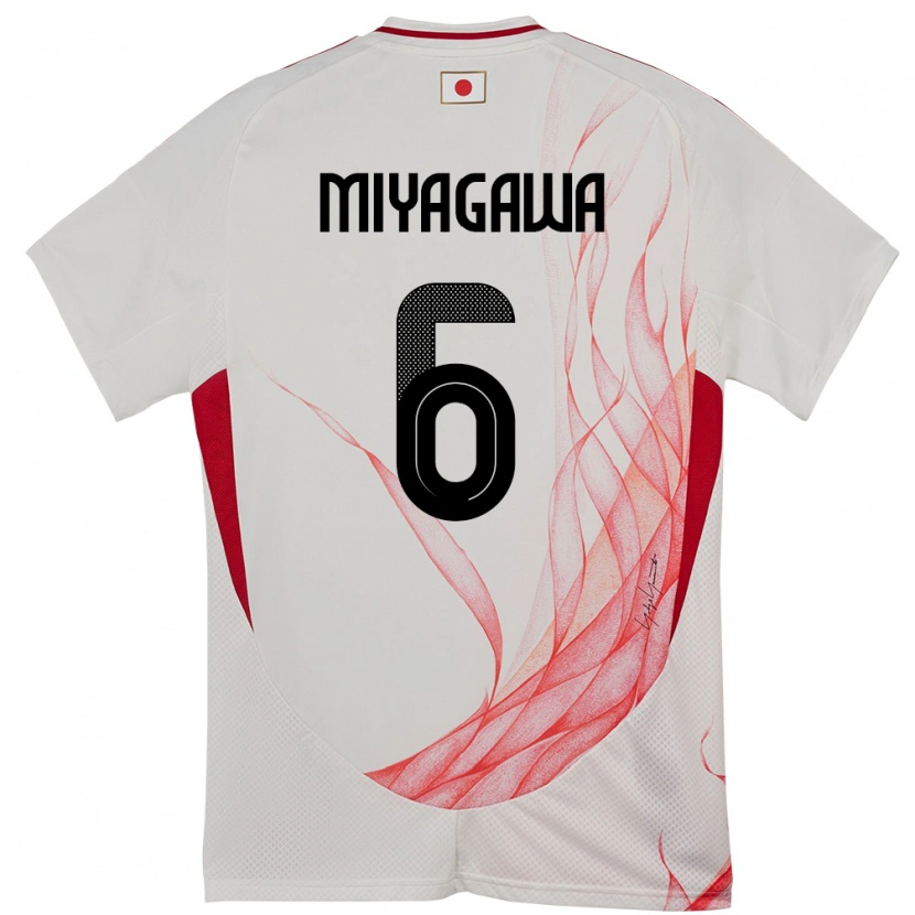 Danxen Mænd Japan Asato Miyagawa #6 Hvid Udebane Spillertrøjer 24-26 Trøje T-Shirt