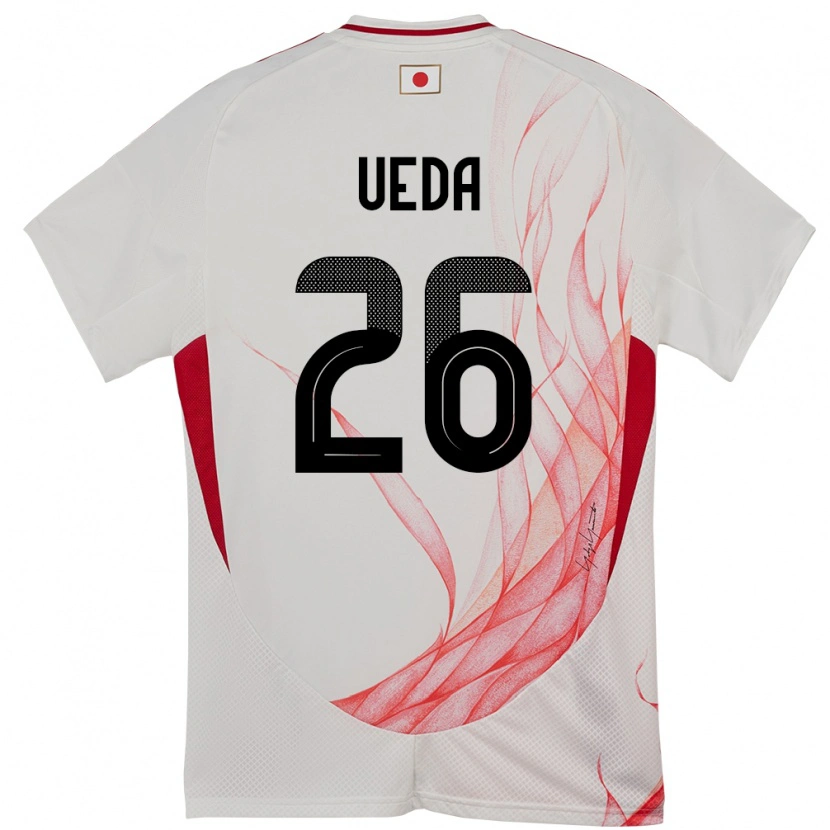 Danxen Mænd Japan Ayase Ueda #26 Hvid Udebane Spillertrøjer 24-26 Trøje T-Shirt