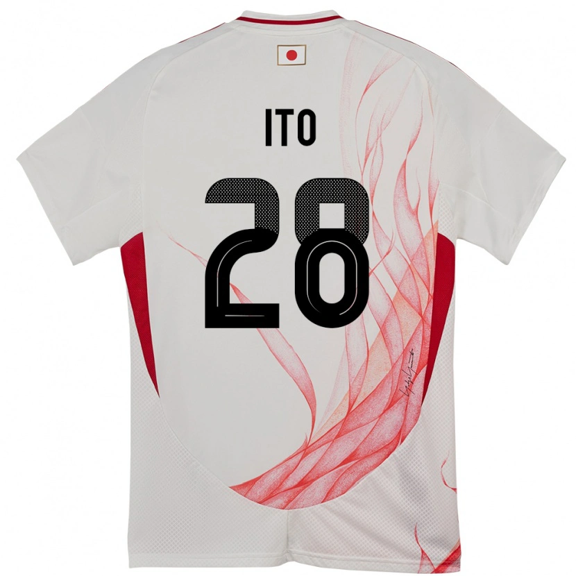 Danxen Mænd Japan Hiroki Ito #28 Hvid Udebane Spillertrøjer 24-26 Trøje T-Shirt