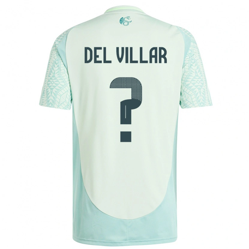 Danxen Mænd Mexico Everardo Del Villar #0 Linen Grøn Udebane Spillertrøjer 24-26 Trøje T-Shirt