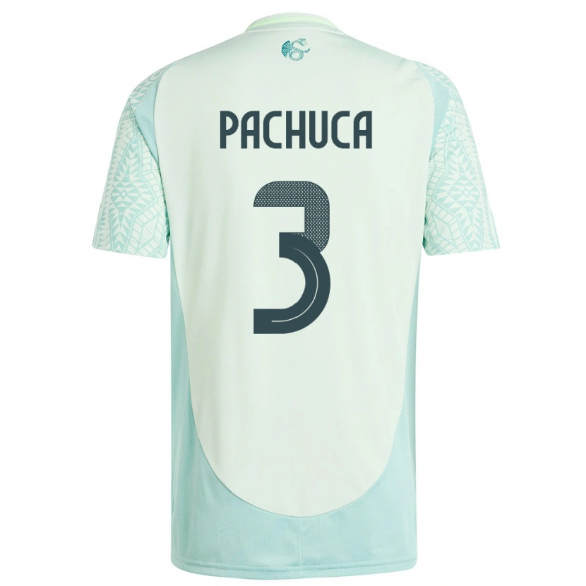 Danxen Mænd Mexico José Pachuca #3 Linen Grøn Udebane Spillertrøjer 24-26 Trøje T-Shirt