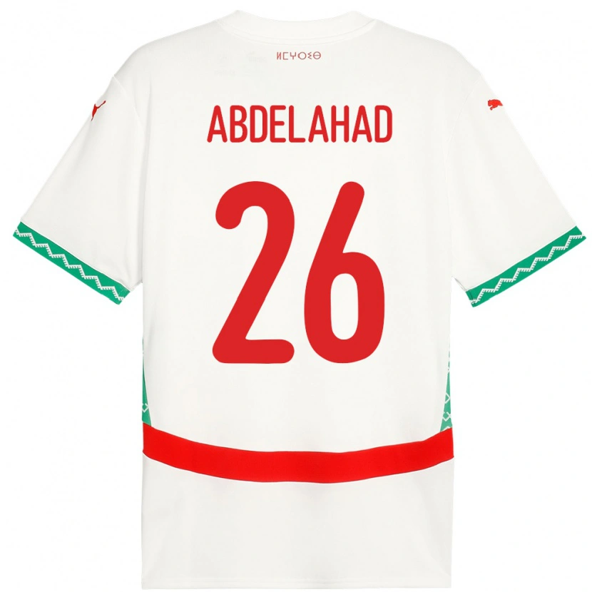 Danxen Mænd Marokko Imane Abdelahad #26 Hvid Udebane Spillertrøjer 24-26 Trøje T-Shirt