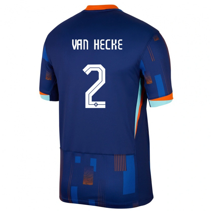 Danxen Mænd Holland Jan Paul Van Hecke #2 Blå Udebane Spillertrøjer 24-26 Trøje T-Shirt