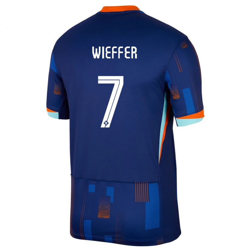 Danxen Mænd Holland Mats Wieffer #7 Blå Udebane Spillertrøjer 24-26 Trøje T-Shirt