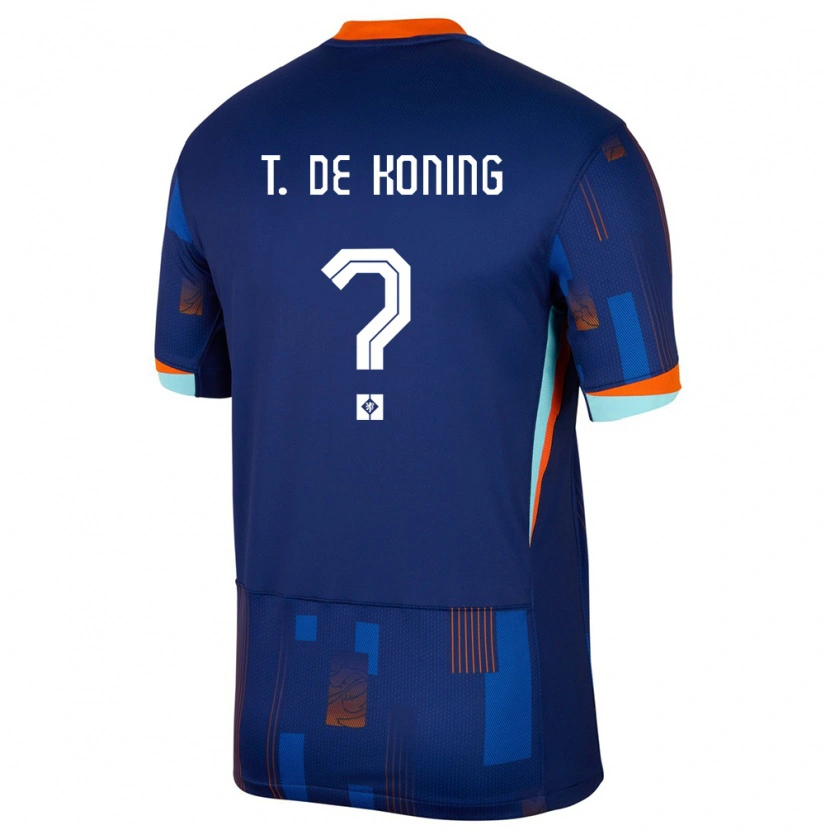 Danxen Mænd Holland Tim De Koning #0 Blå Udebane Spillertrøjer 24-26 Trøje T-Shirt