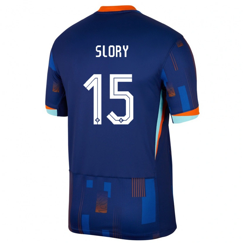 Danxen Mænd Holland Dani Slory #15 Blå Udebane Spillertrøjer 24-26 Trøje T-Shirt