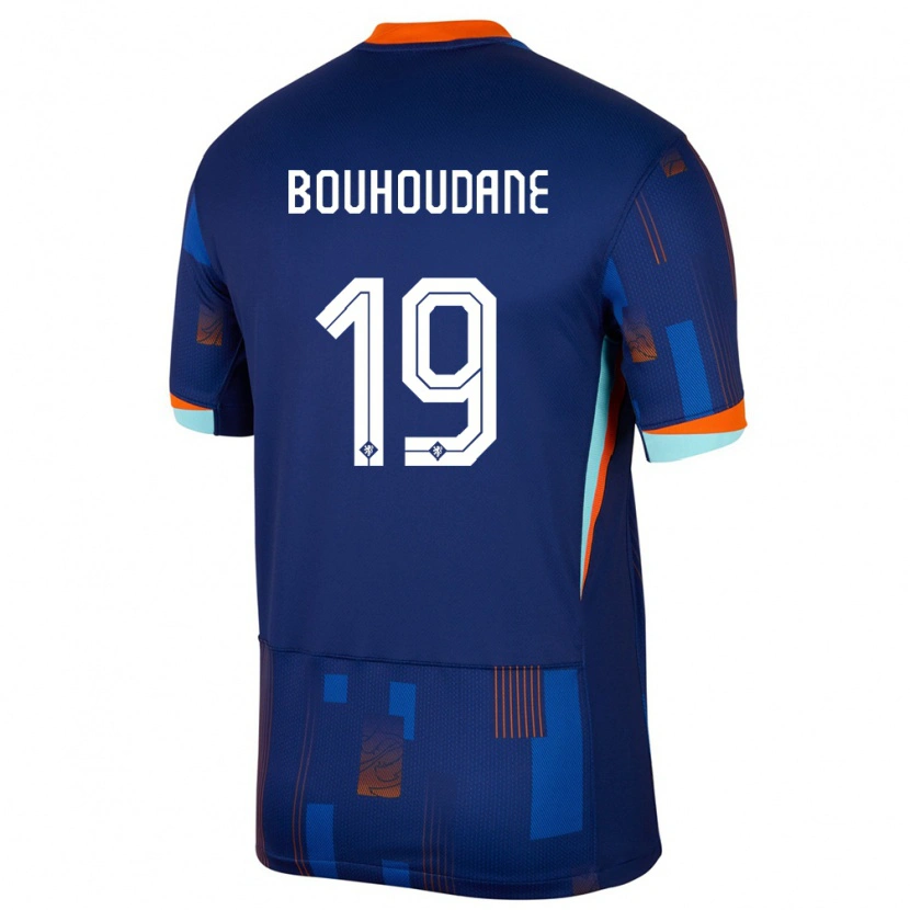 Danxen Mænd Holland Sami Bouhoudane #19 Blå Udebane Spillertrøjer 24-26 Trøje T-Shirt