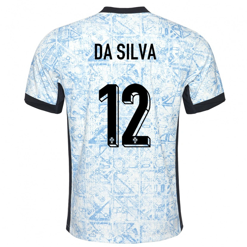 Danxen Mænd Portugal Rodrigo Da Silva #12 Creme Blå Udebane Spillertrøjer 24-26 Trøje T-Shirt