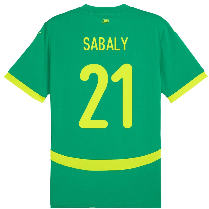 Danxen Mænd Senegal Cheikh Sabaly #21 Grøn Udebane Spillertrøjer 24-26 Trøje T-Shirt