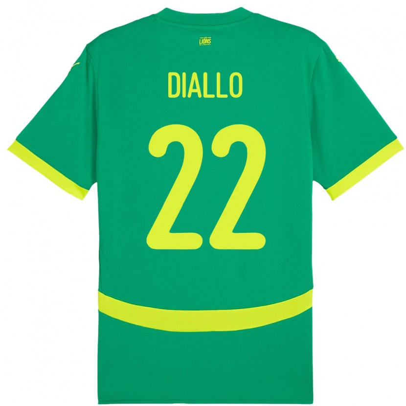 Danxen Mænd Senegal Abdou Diallo #22 Grøn Udebane Spillertrøjer 24-26 Trøje T-Shirt