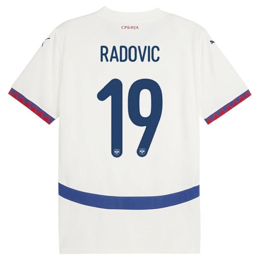 Danxen Mænd Serbien Dusan Radovic #19 Hvid Udebane Spillertrøjer 24-26 Trøje T-Shirt