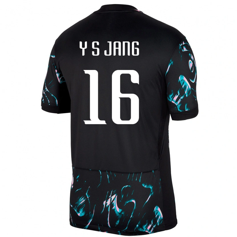 Danxen Mænd Sydkorea See-Young Jang #16 Sort Udebane Spillertrøjer 24-26 Trøje T-Shirt