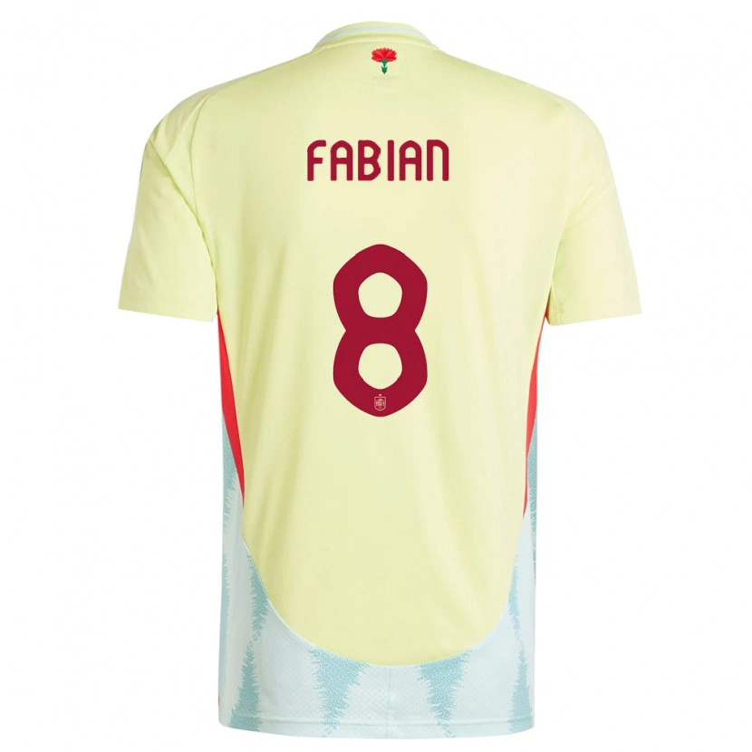 Danxen Mænd Spanien Fabián Ruiz #8 Gul Udebane Spillertrøjer 24-26 Trøje T-Shirt