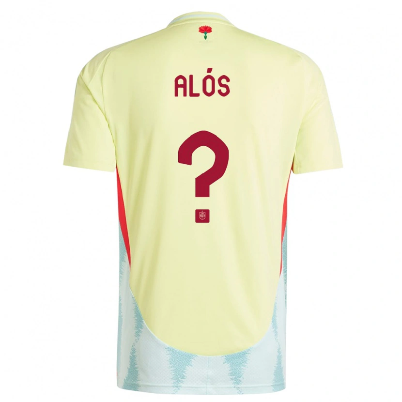 Danxen Mænd Spanien Carlos Alós #0 Gul Udebane Spillertrøjer 24-26 Trøje T-Shirt