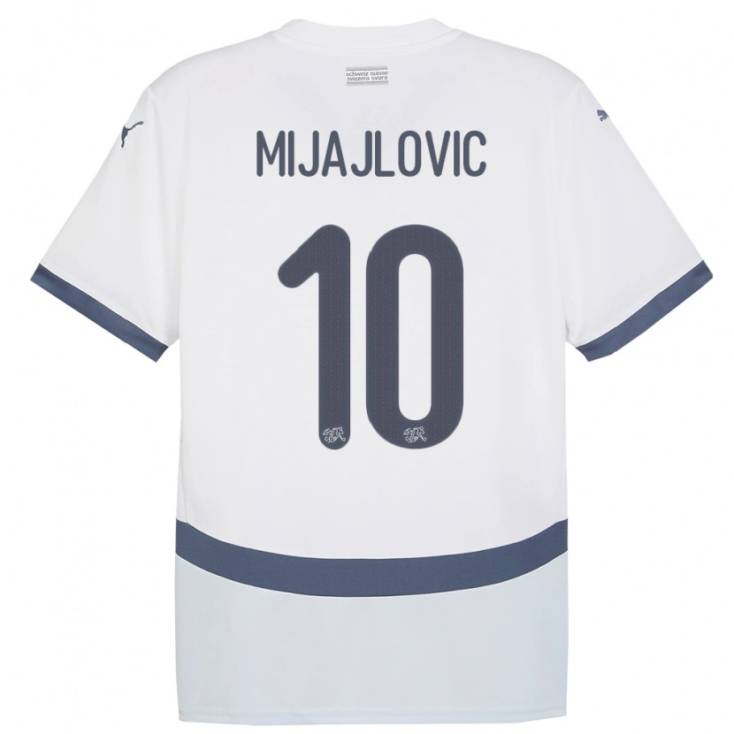 Danxen Mænd Schweiz Mladen Mijajlovic #10 Hvid Udebane Spillertrøjer 24-26 Trøje T-Shirt