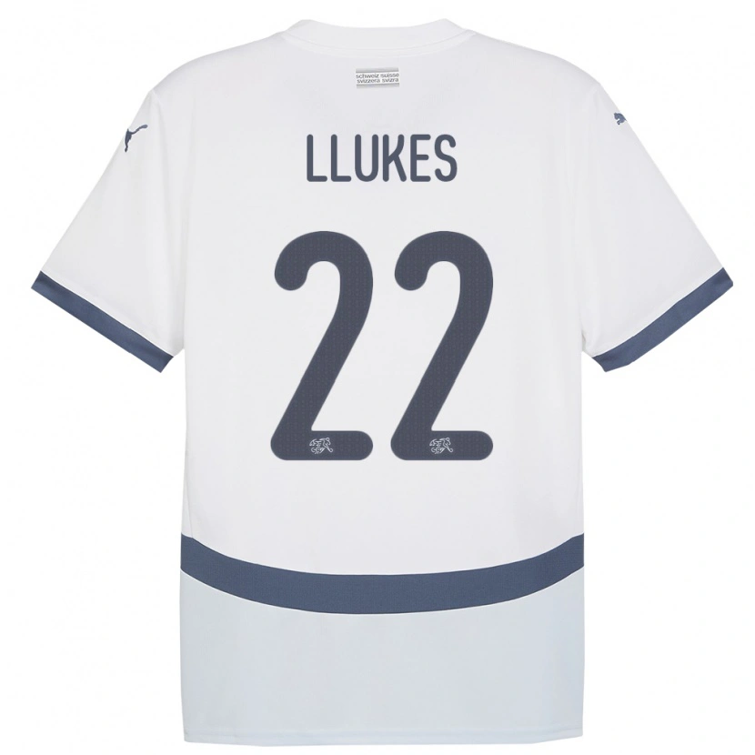 Danxen Mænd Schweiz Adrien Llukes #22 Hvid Udebane Spillertrøjer 24-26 Trøje T-Shirt