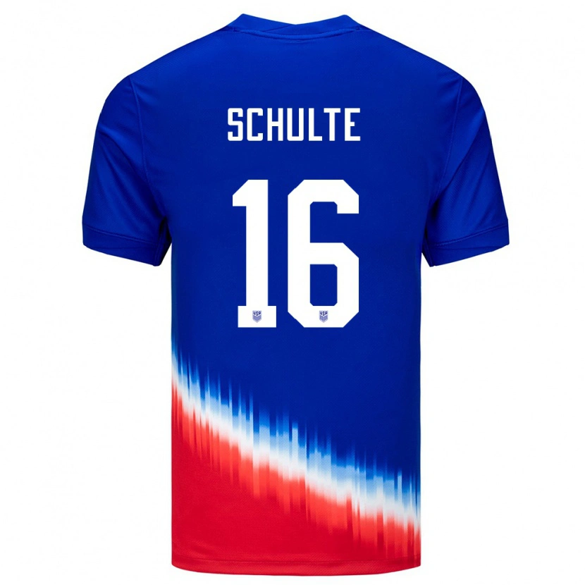 Danxen Mænd Usa Patrick Schulte #16 Blå Udebane Spillertrøjer 24-26 Trøje T-Shirt