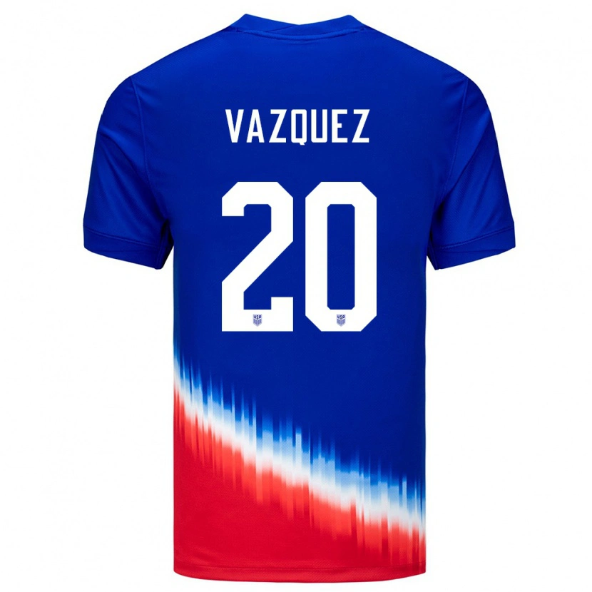 Danxen Mænd Usa Brandon Vazquez #20 Blå Udebane Spillertrøjer 24-26 Trøje T-Shirt