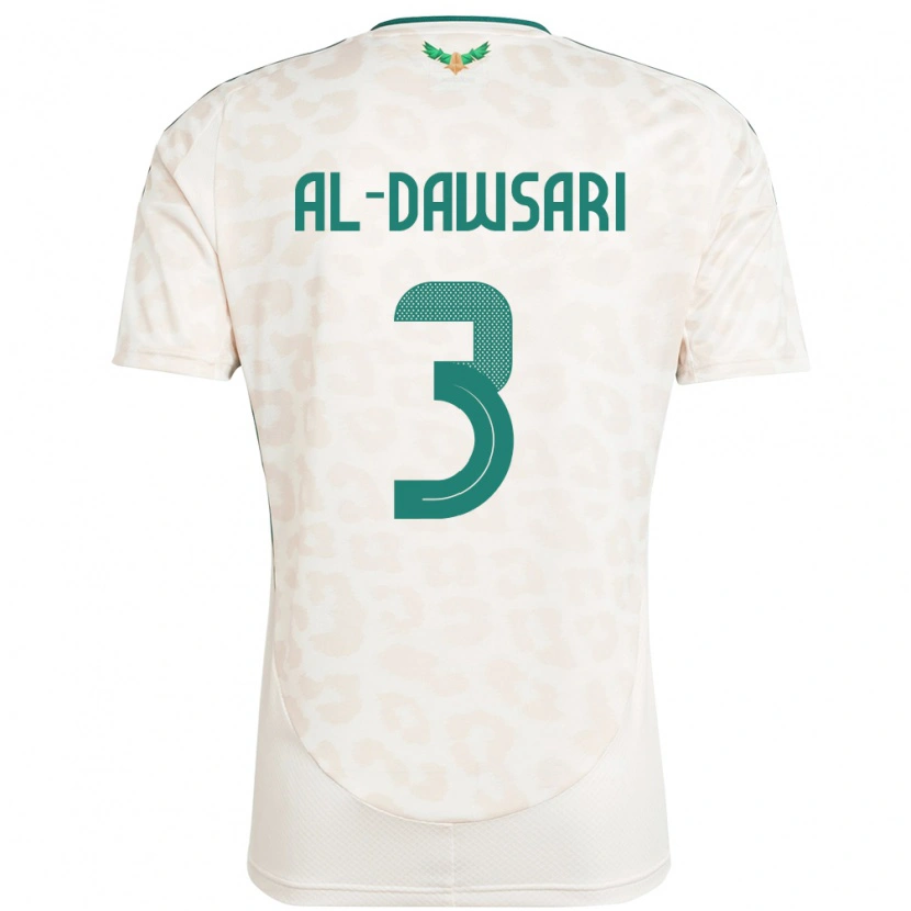 Danxen Mænd Saudi-Arabien Mohammed Al-Dawsari #3 Hvid Udebane Spillertrøjer 24-26 Trøje T-Shirt