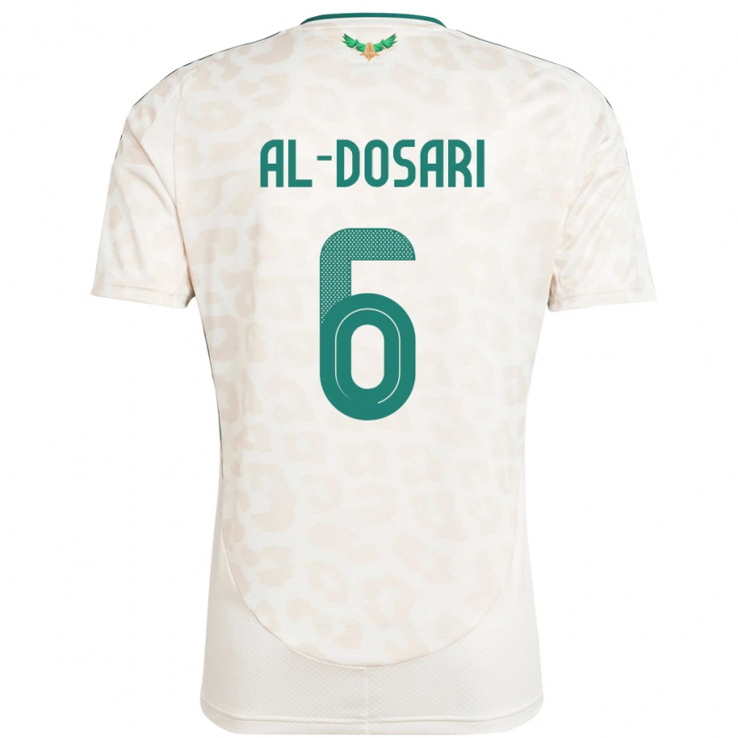 Danxen Mænd Saudi-Arabien Saeed Al-Dosari #6 Hvid Udebane Spillertrøjer 24-26 Trøje T-Shirt