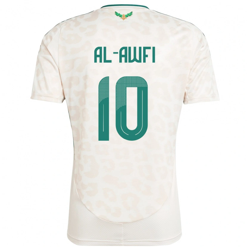 Danxen Mænd Saudi-Arabien Al-Walid Al-Awfi #10 Hvid Udebane Spillertrøjer 24-26 Trøje T-Shirt