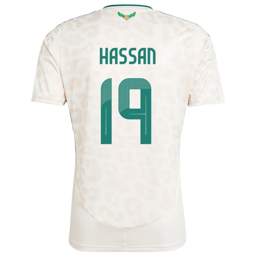 Danxen Mænd Saudi-Arabien Abdulhakim Hassan #19 Hvid Udebane Spillertrøjer 24-26 Trøje T-Shirt