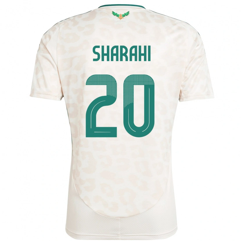 Danxen Mænd Saudi-Arabien Anwar Sharahi #20 Hvid Udebane Spillertrøjer 24-26 Trøje T-Shirt