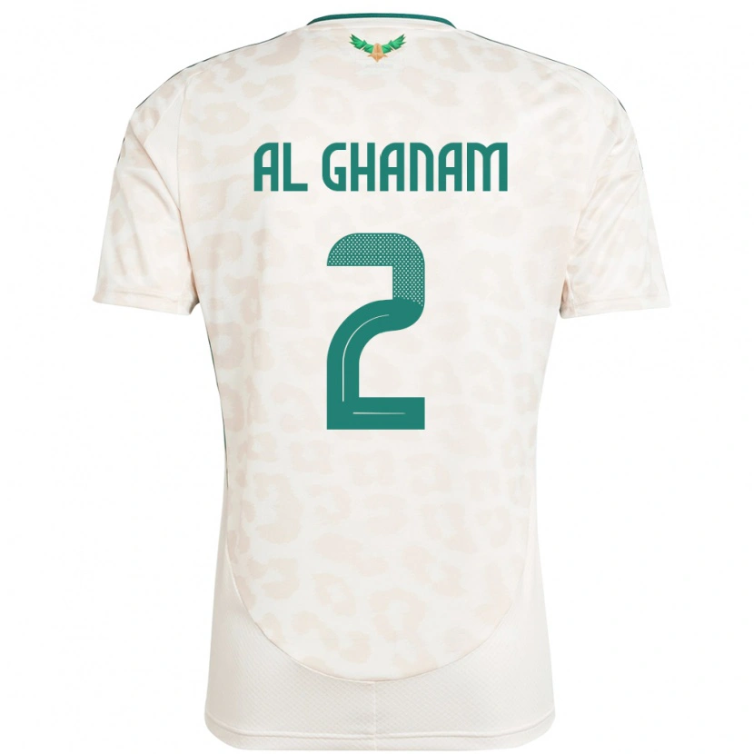 Danxen Mænd Saudi-Arabien Sultan Al Ghanam #2 Hvid Udebane Spillertrøjer 24-26 Trøje T-Shirt