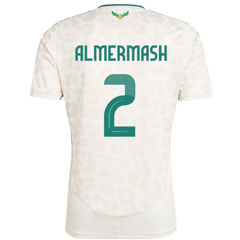 Danxen Mænd Saudi-Arabien Oama Almermash #2 Hvid Udebane Spillertrøjer 24-26 Trøje T-Shirt