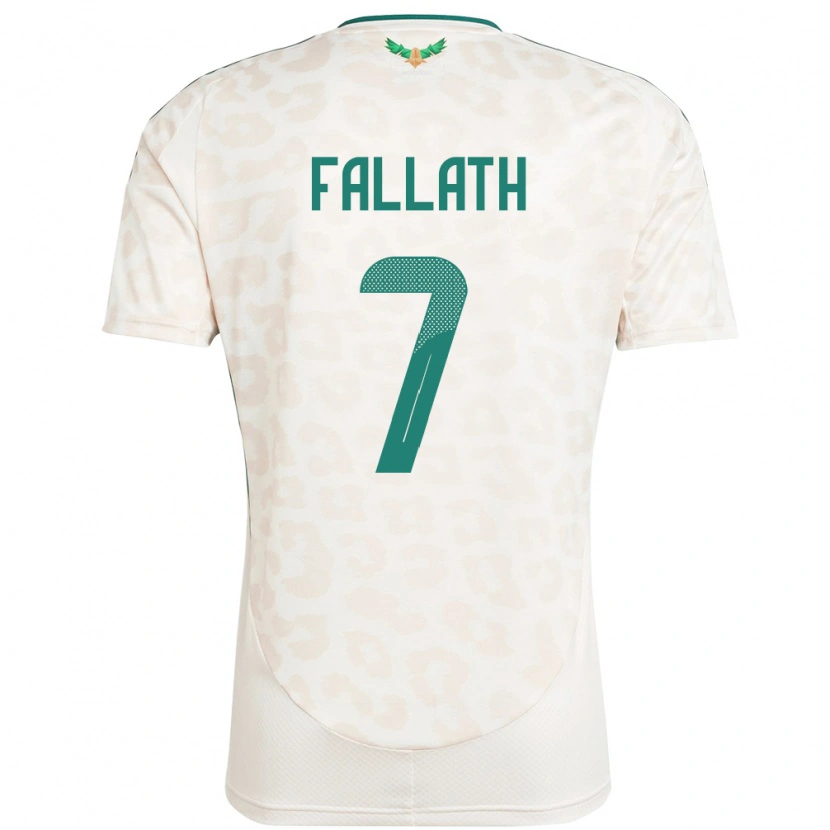 Danxen Mænd Saudi-Arabien Fahad Fallath #7 Hvid Udebane Spillertrøjer 24-26 Trøje T-Shirt