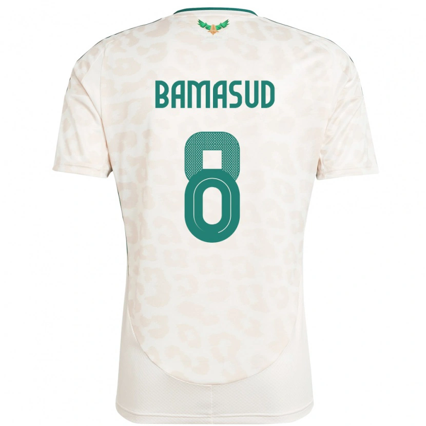 Danxen Mænd Saudi-Arabien Ahmed Bamasud #8 Hvid Udebane Spillertrøjer 24-26 Trøje T-Shirt