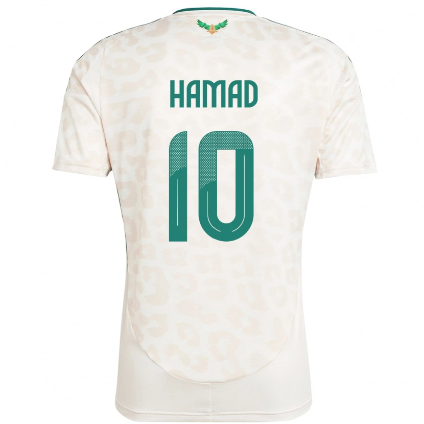 Danxen Mænd Saudi-Arabien Sarah Hamad #10 Hvid Udebane Spillertrøjer 24-26 Trøje T-Shirt