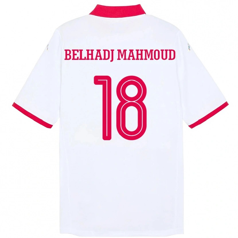 Danxen Mænd Tunesien Mohamed Belhadj Mahmoud #18 Hvid Udebane Spillertrøjer 24-26 Trøje T-Shirt