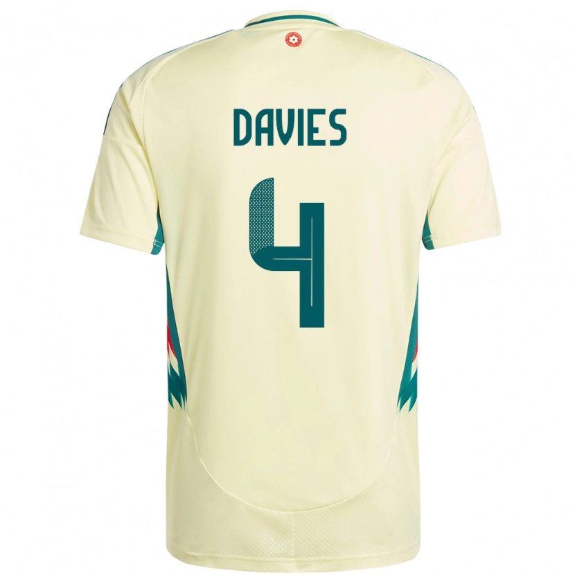 Danxen Mænd Wales Ben Davies #4 Beige Gul Udebane Spillertrøjer 24-26 Trøje T-Shirt