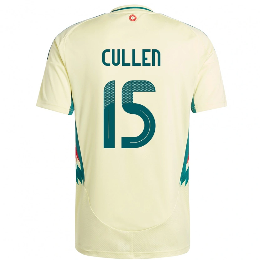 Danxen Mænd Wales Liam Cullen #15 Beige Gul Udebane Spillertrøjer 24-26 Trøje T-Shirt