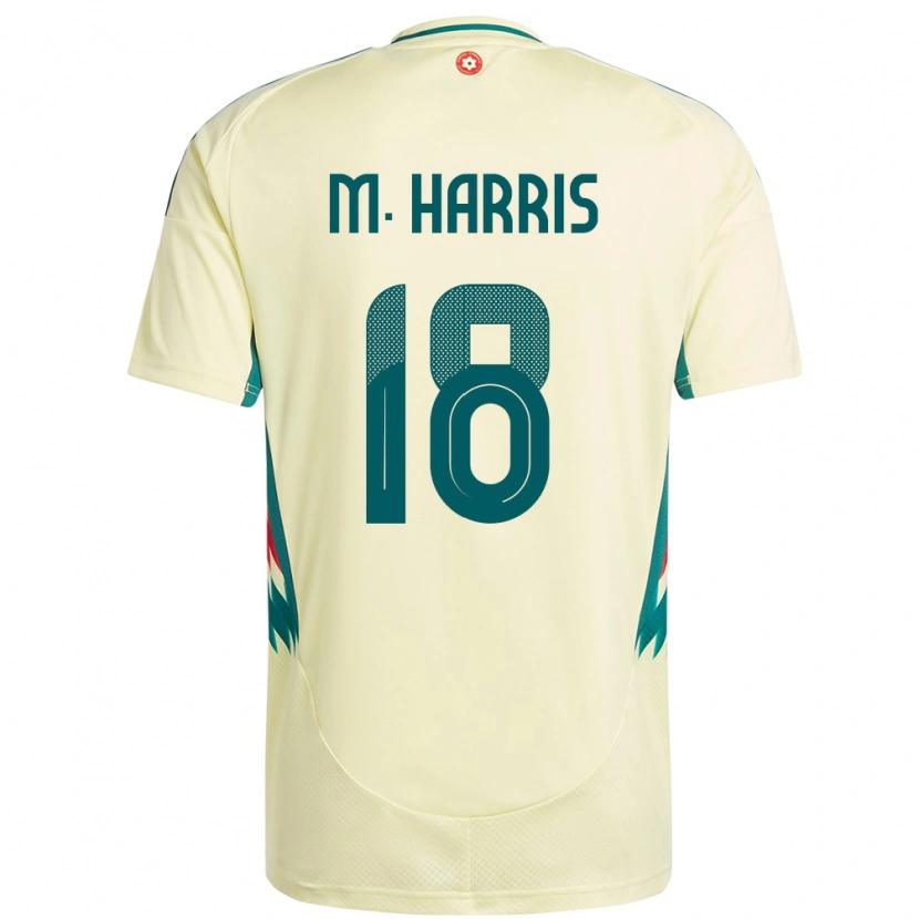 Danxen Mænd Wales Mark Harris #18 Beige Gul Udebane Spillertrøjer 24-26 Trøje T-Shirt