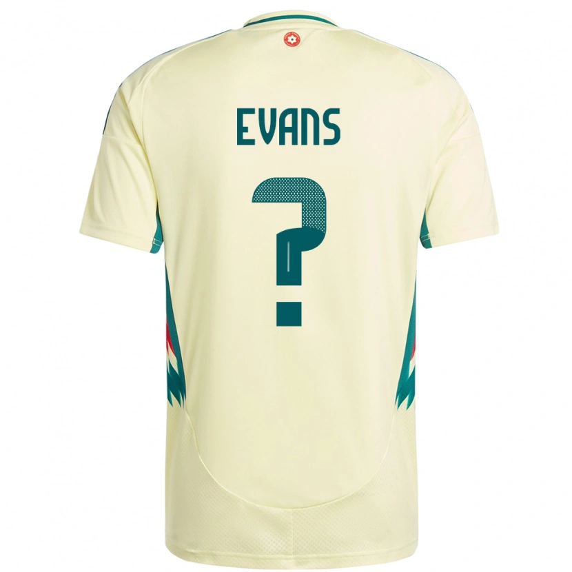 Danxen Mænd Wales Grufydd Evans #0 Beige Gul Udebane Spillertrøjer 24-26 Trøje T-Shirt