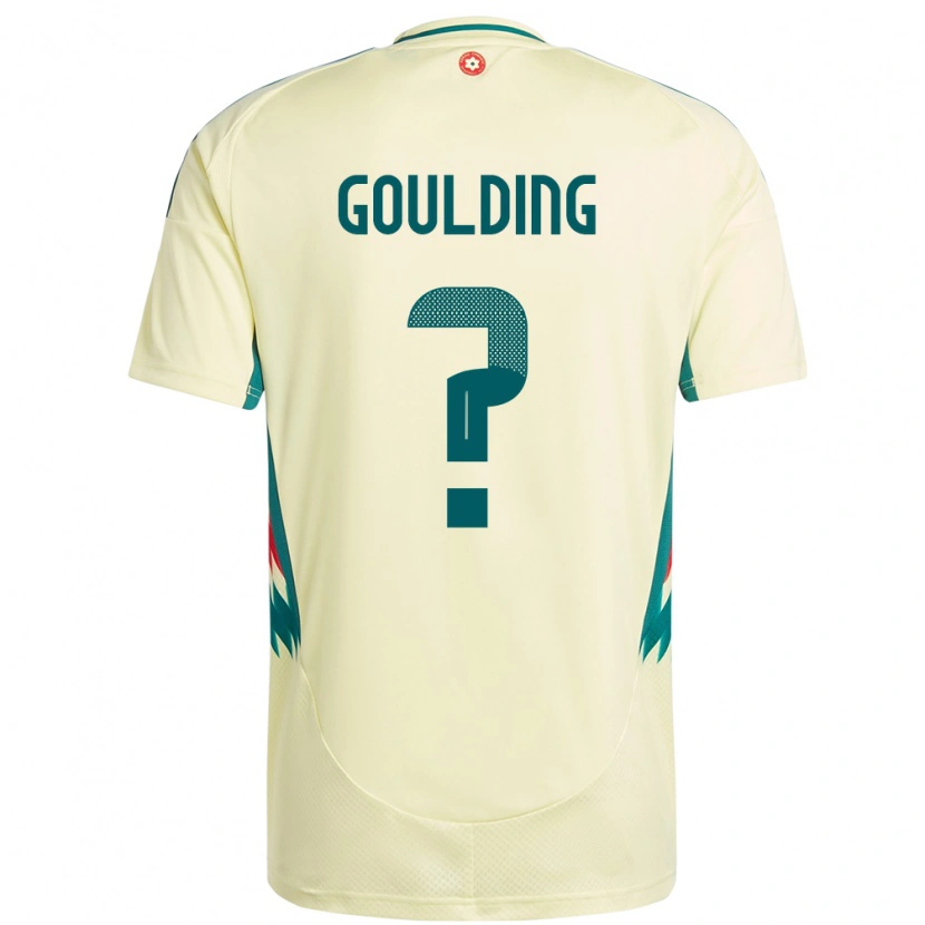 Danxen Mænd Wales Dan Goulding #0 Beige Gul Udebane Spillertrøjer 24-26 Trøje T-Shirt