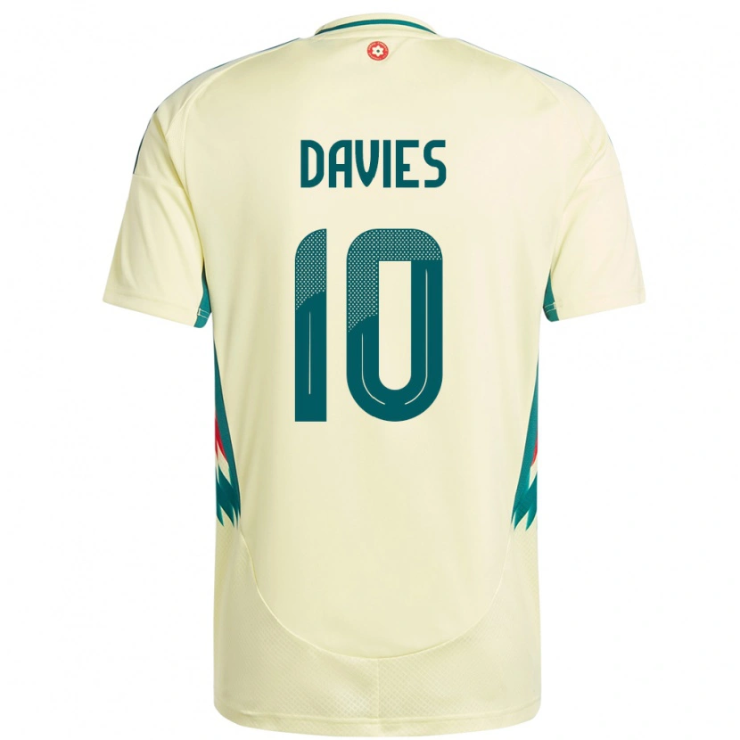 Danxen Mænd Wales Jordan Davies #10 Beige Gul Udebane Spillertrøjer 24-26 Trøje T-Shirt